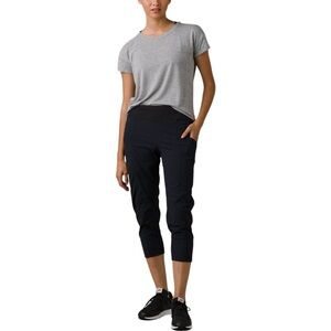NEW PRANA Koen Capri Athletic Pant Lightweight Pull-on Cropped Black Size Medium